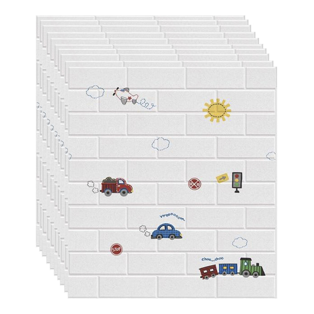 Panel Revestimiento Placa Pared Autoadhesiva Pack x10 Autitos