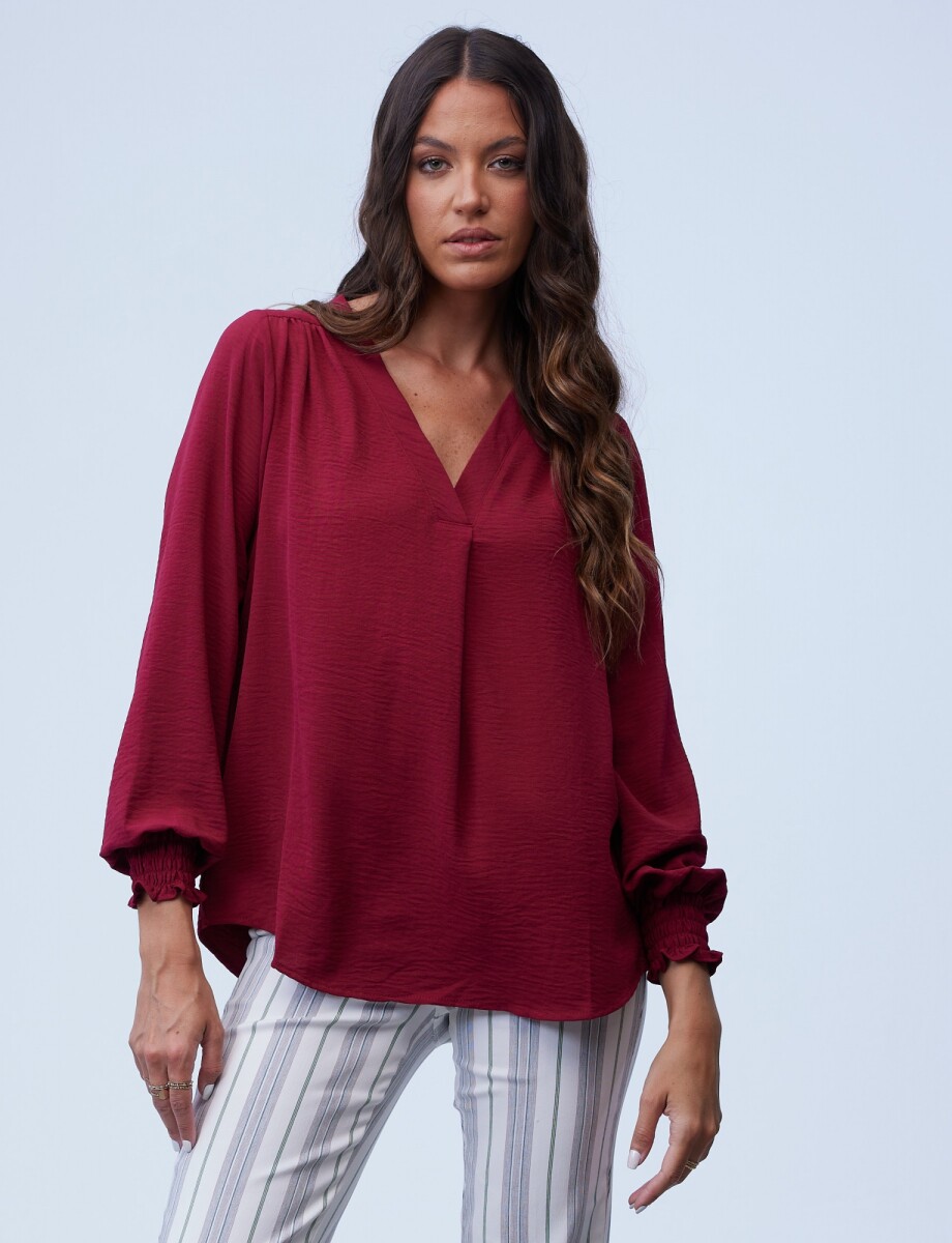 Blusa Frunces - Bordeaux 