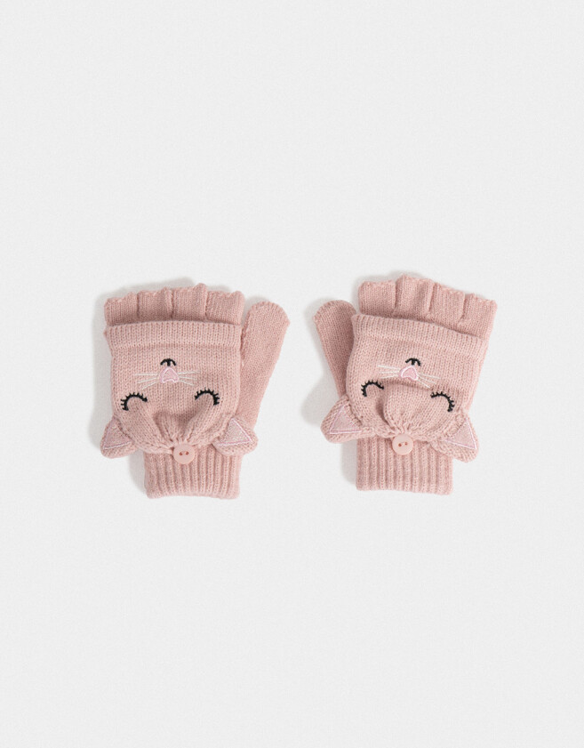 Guantes Infantiles Animalito Guantes Infantiles Mitones - Rosa Viejo