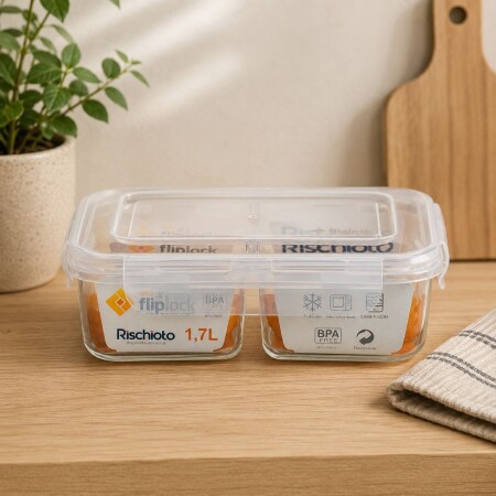 Vianda pote hermético con división Fliplock 1.7 Lts Vianda pote hermético con división Fliplock 1.7 Lts