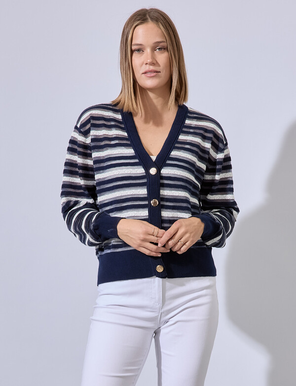 Cardigan Marine AZUL/MULTI