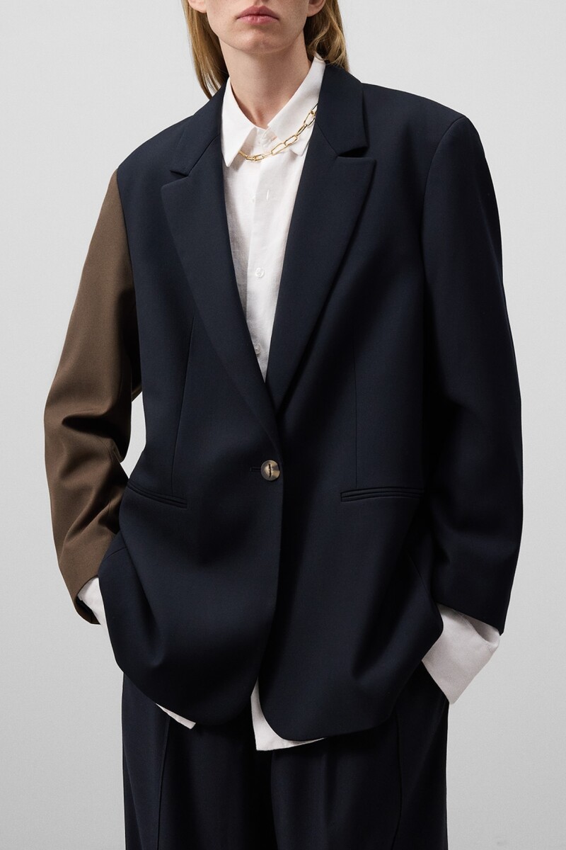 BLAZER BICOLOR Azul