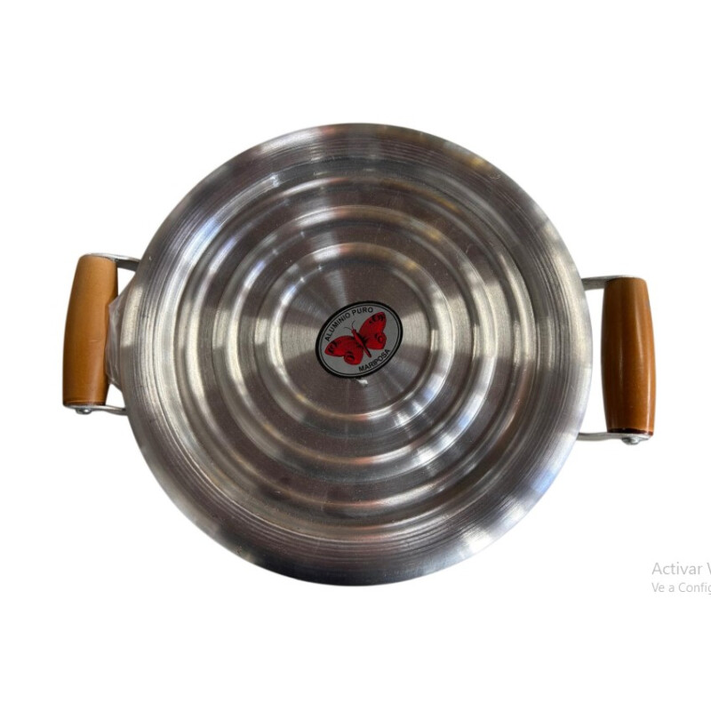 Brasero de Mesa Mariposa 24 cm Aluminio con Asas de Madera Brasero de Mesa Mariposa 24 cm Aluminio con Asas de Madera