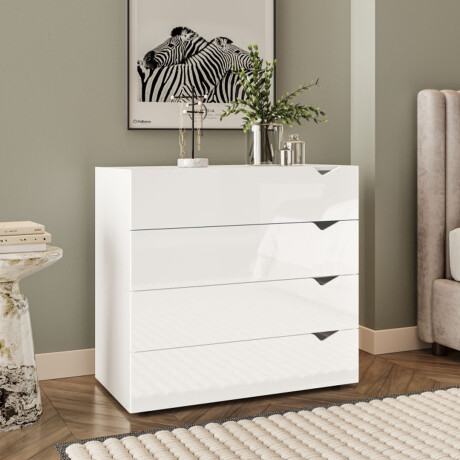 CÓMODA PORTO 4 CAJONES BLANCA BLANCO