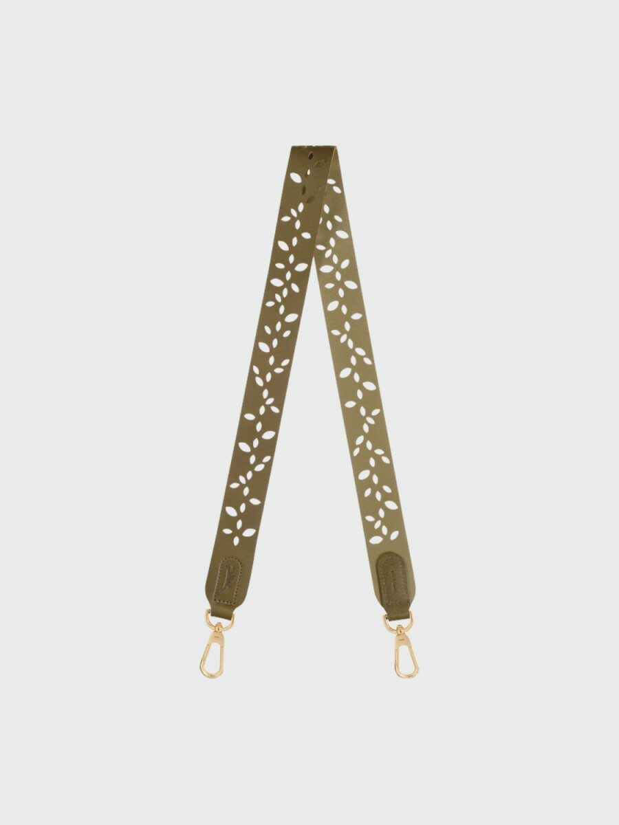 Longchamp- Strap de cuero, Végétal 