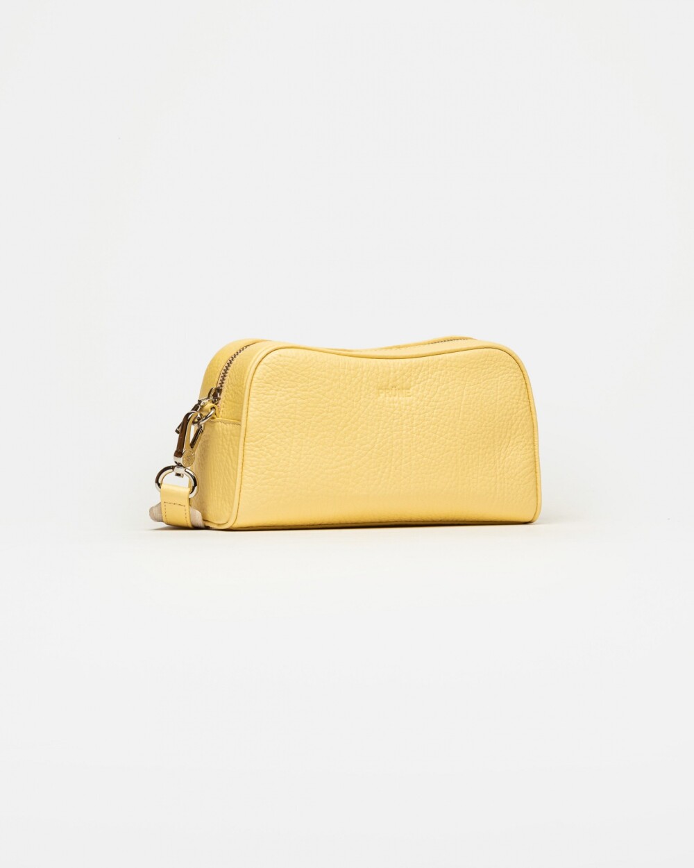 Bandolera The Club en cuero graneado Vainilla Niquel