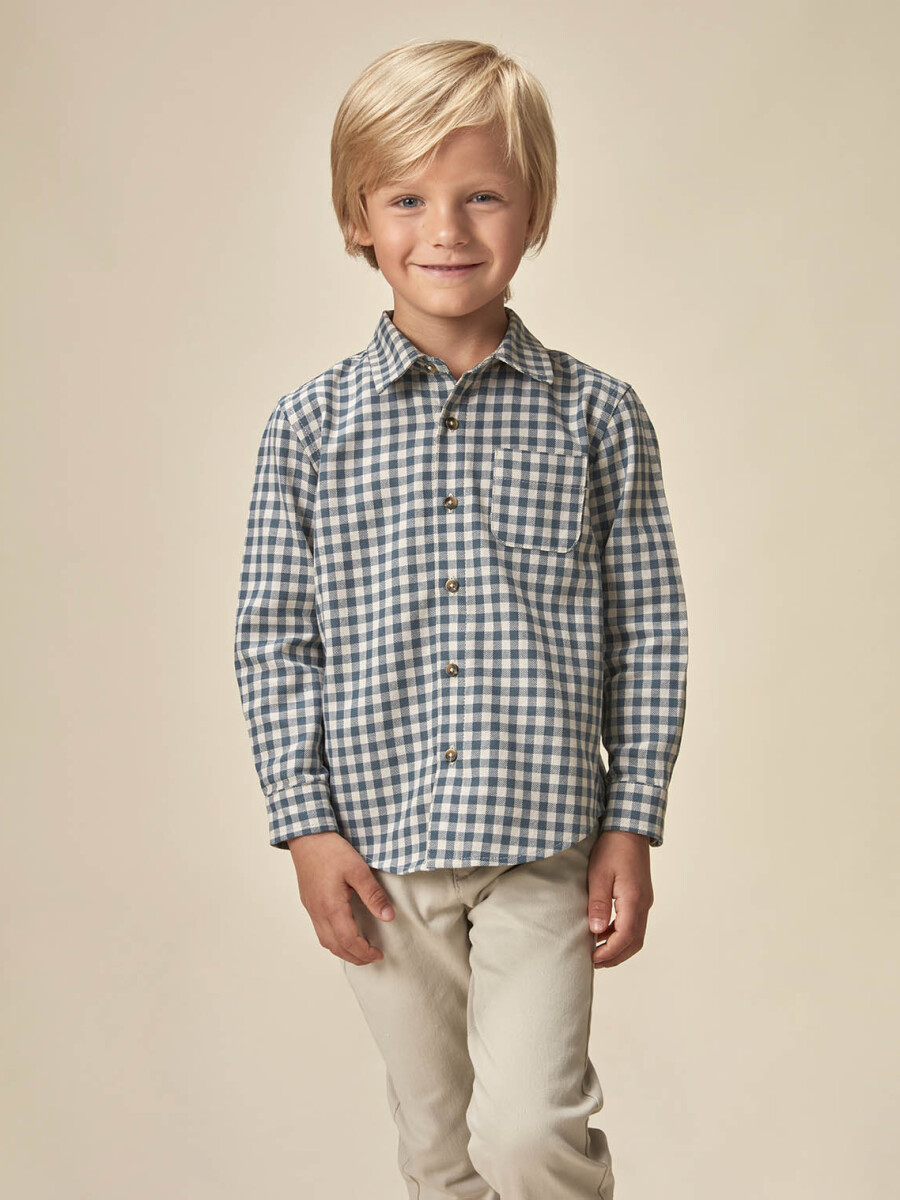 Camisa De Cuadro Vichy Plomo