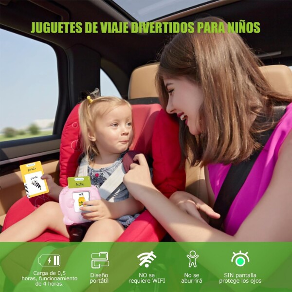 Tarjetas Interactivas Aprende Inglés Español Infantil Niños Variante Color Rosa