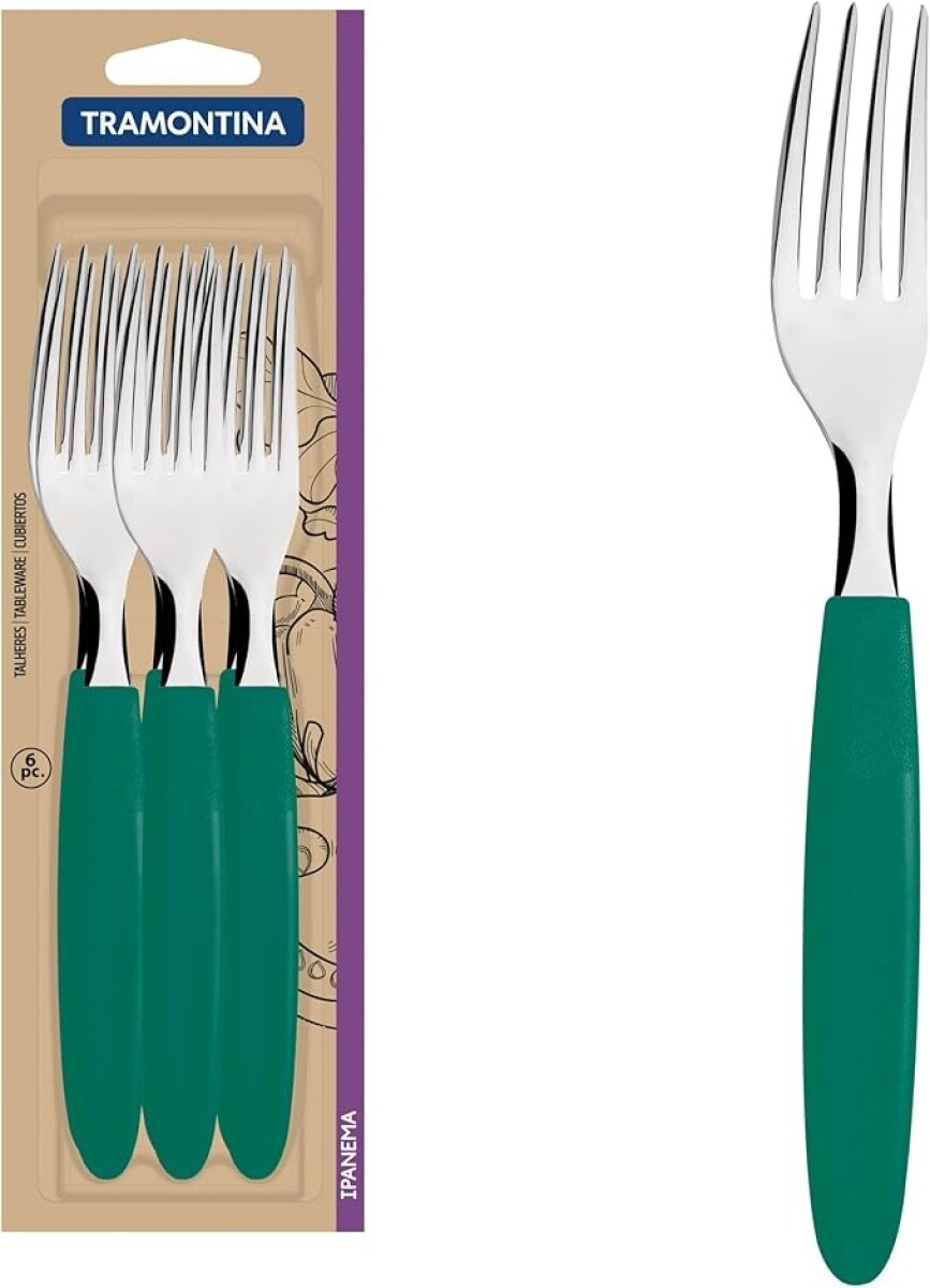 JUEGO 3 Cuchillos Tenedores Ipanema Verde -TRAMONTINA- 23362/380 