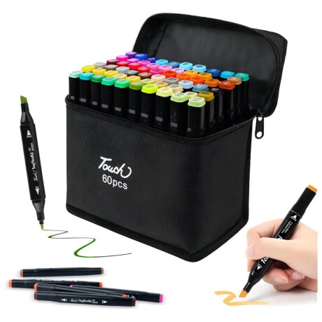 Set De 60 Marcadores Resaltadores Con Doble Punta + Estuche Set De 60 Marcadores Resaltadores Con Doble Punta + Estuche