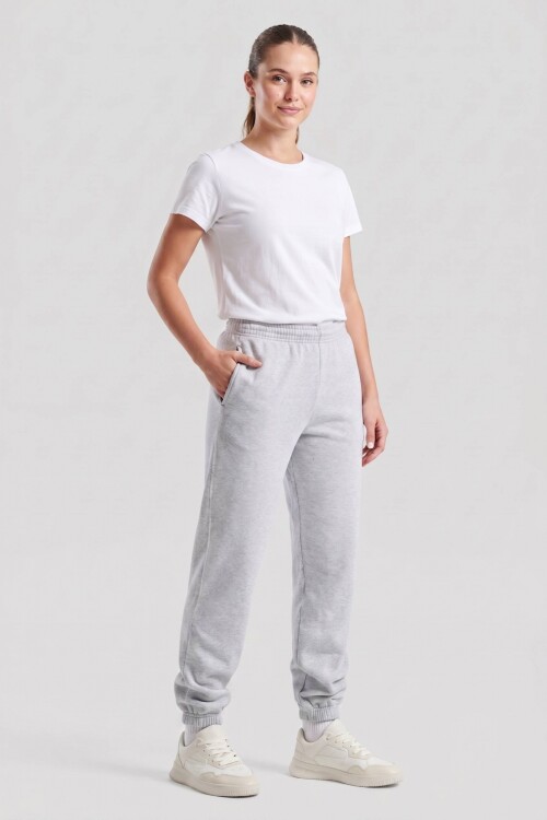 Pantalón dep clásico c/puños elásticos - UNISEX Gris melange claro