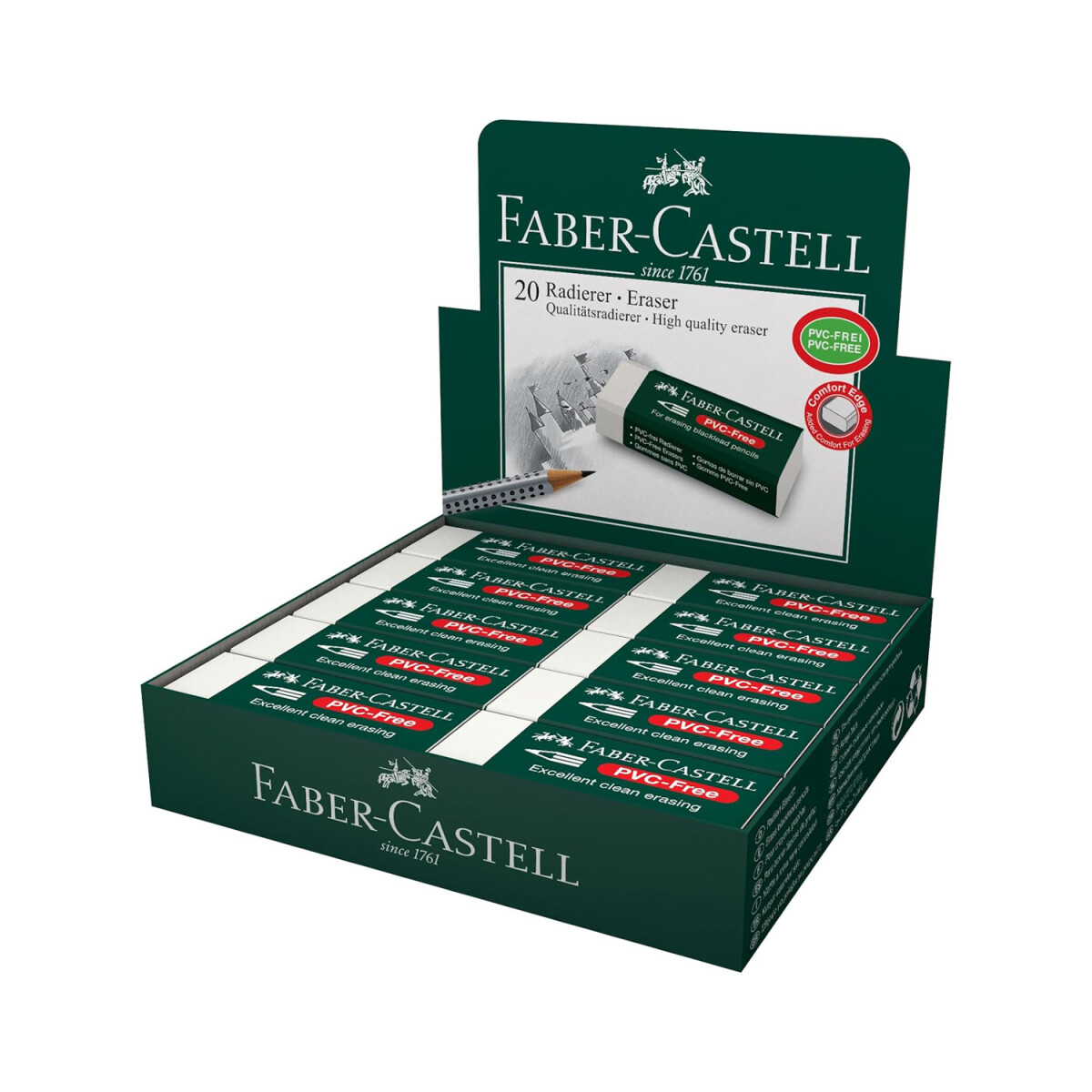 Goma de Borrar Faber-Castell sin PVC Grande x20 