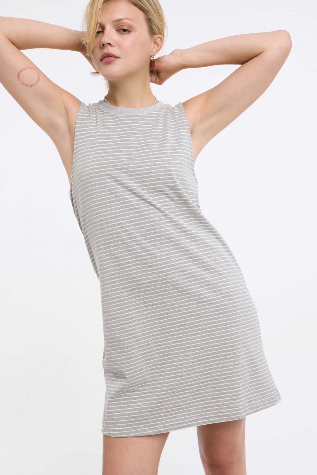 Vestido Sanza Gris Rayas