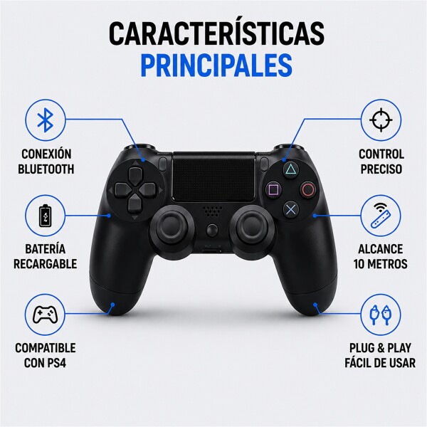 Joystick Inalámbrico para PS4 con Bluetooth y Batería Recargable Negro 1