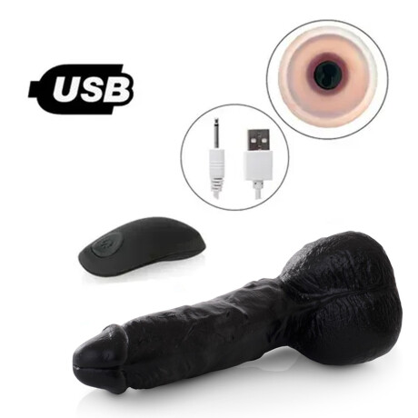 Vibrador Realista A Control Remoto Recargable USB Negro