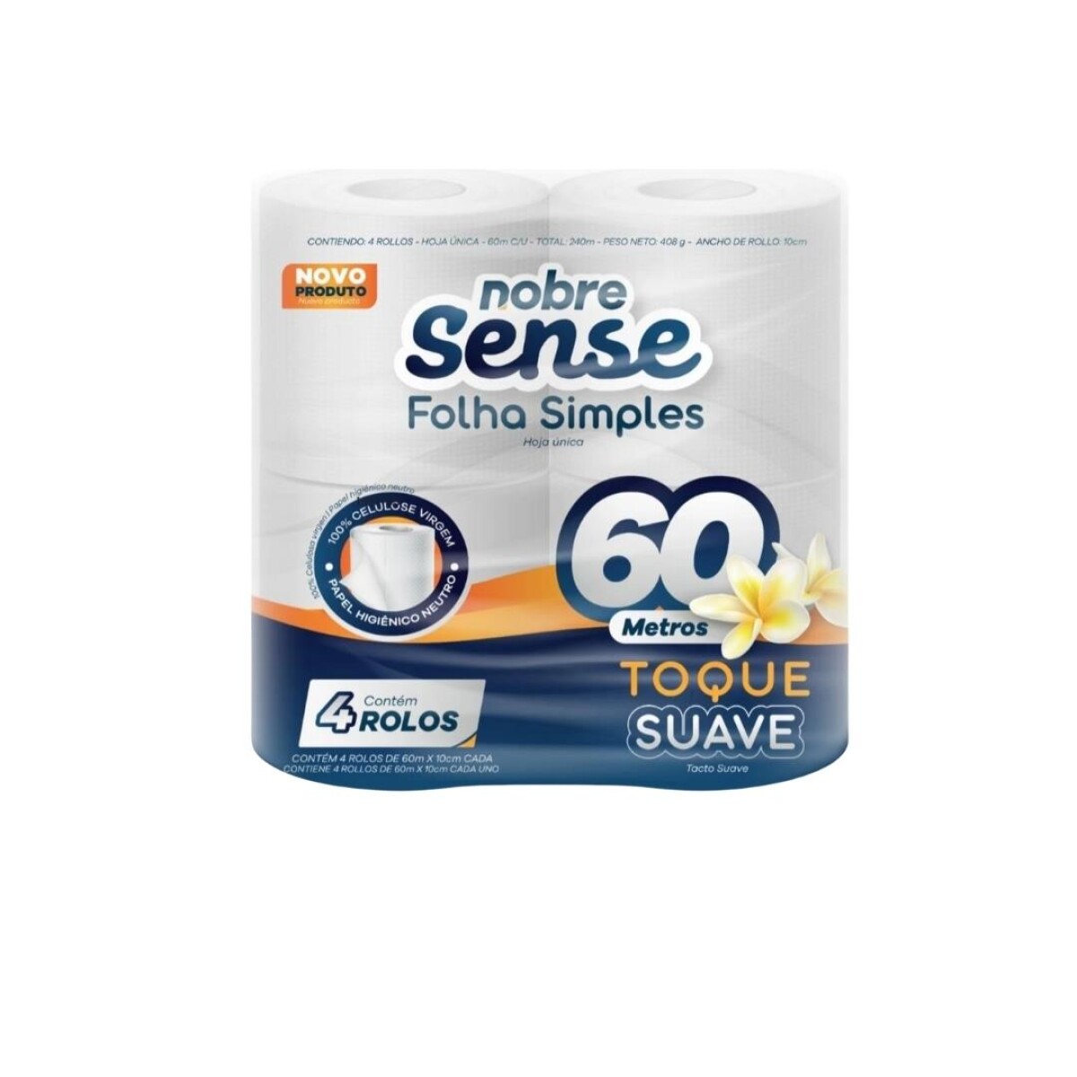 PAPEL HIGIÉNICO HOJA SIMPLE 60MT, 12 ROLLOS 