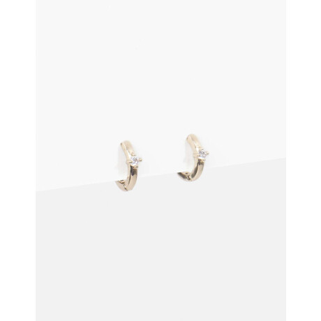 Set De Collar Y Aros Con Cubic Zirconia Dorado