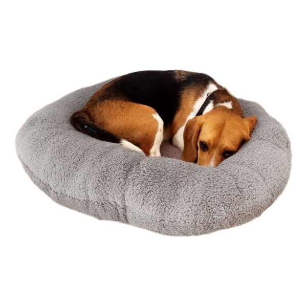 Cama Colchon Perro Gato Grande Redondo Puff Comodo 60 Cm Variante Color Gris