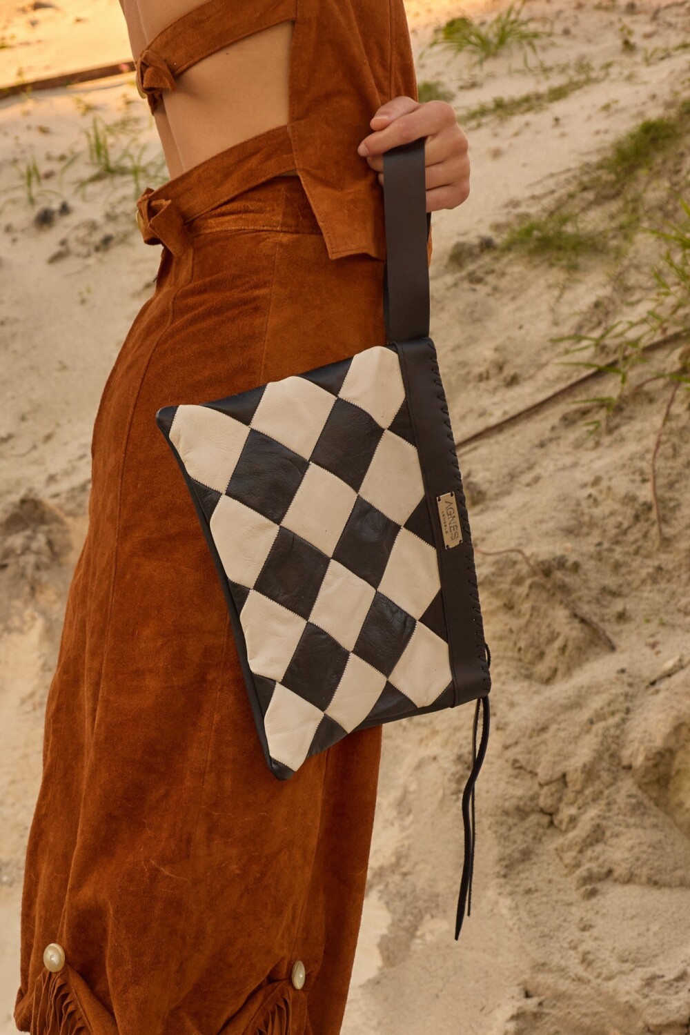 Rombos Clutch Negro / Hielo