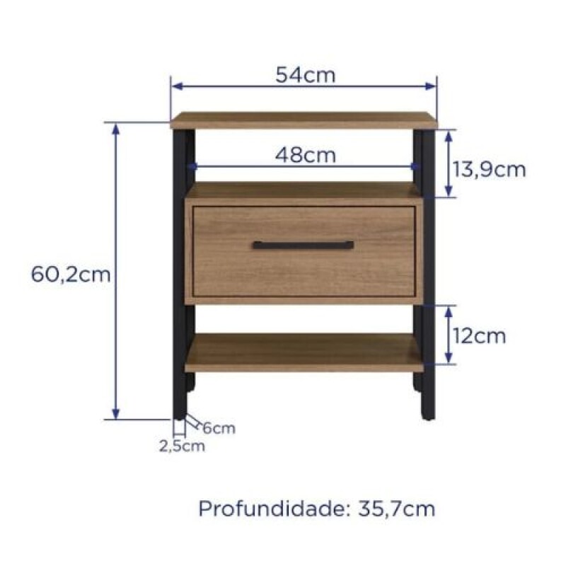 Mesa de luz mdp 1 cajón marrón Mesa de luz mdp 1 cajón marrón