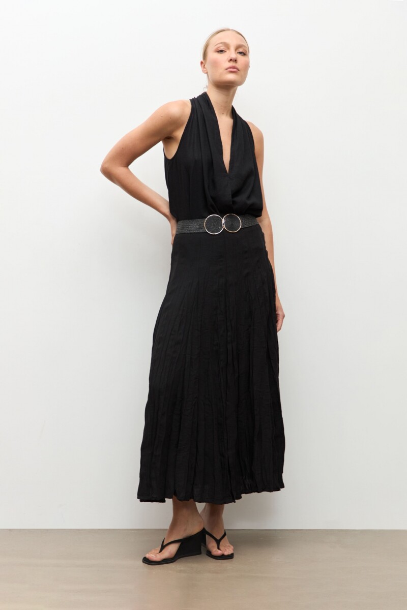 Maxi falda amasada negro