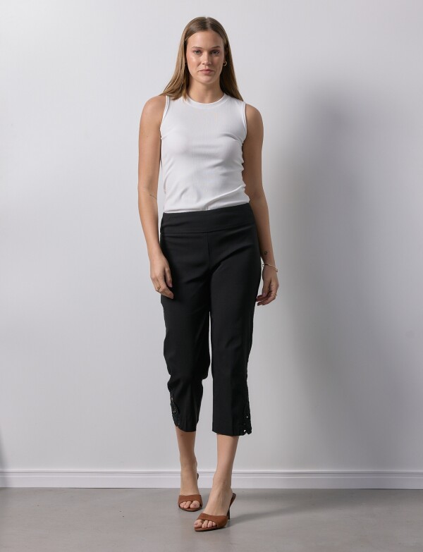 Capri Aplique Crochet NEGRO