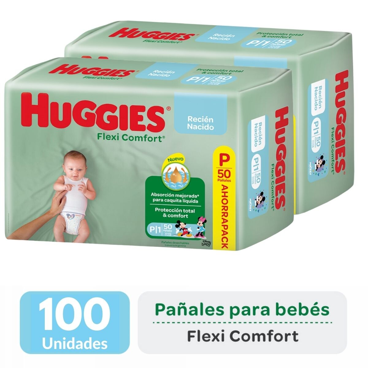 Pañales Huggies Flexi Comfort P Pack Ahorro X100 