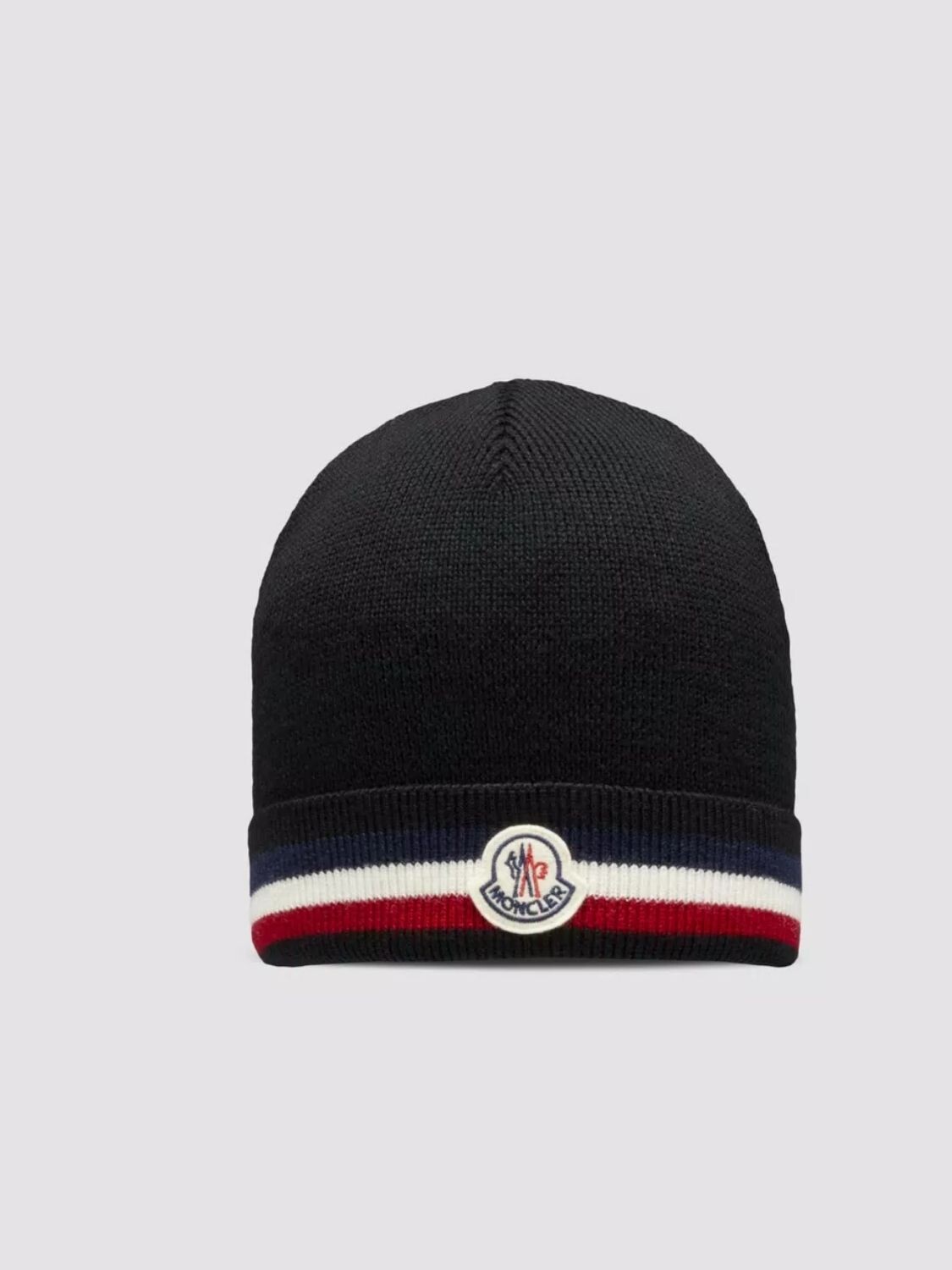 Moncler -Gorro de lana tricolor, Moncler Azul