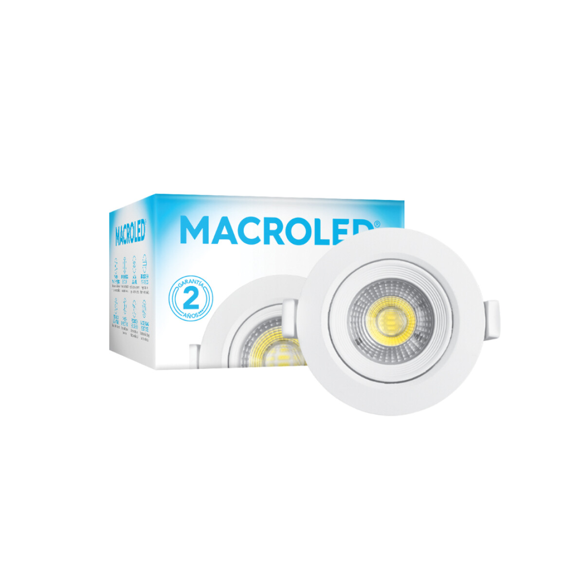 Discrospot Circular Blanco 7W LED Frío Macroled 