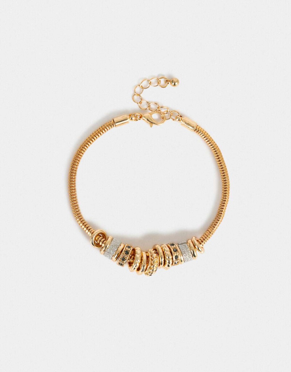 Pulsera Flexible Multi Dijes - Dorado 
