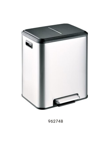 PAPELERA 2 COMPARTIMENTOS X15LTS C/U, ACERO INOX C/PEDAL PAPELERA 2 COMPARTIMENTOS X15LTS C/U, ACERO INOX C/PEDAL