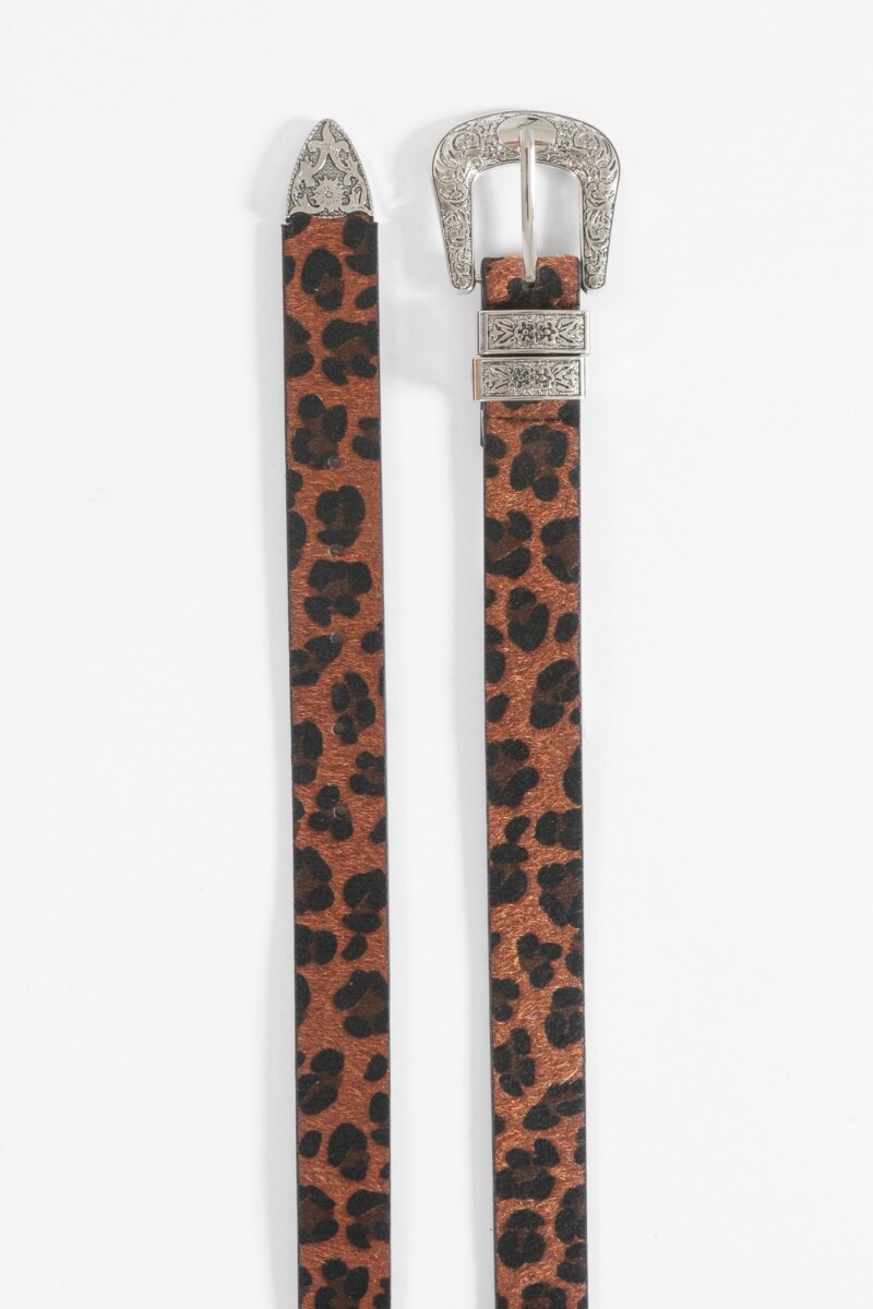 Cinturón textura animal print animal print