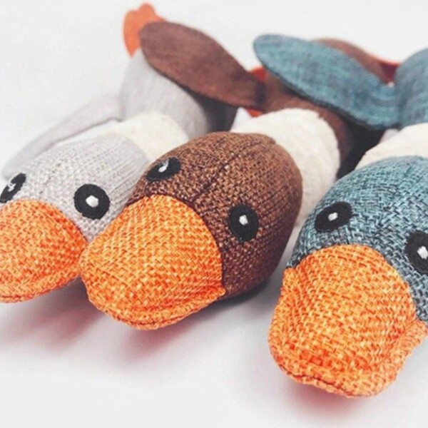 Juguete Peluche Perro Mascota Masticable Pato Calidad Color Variante Gris