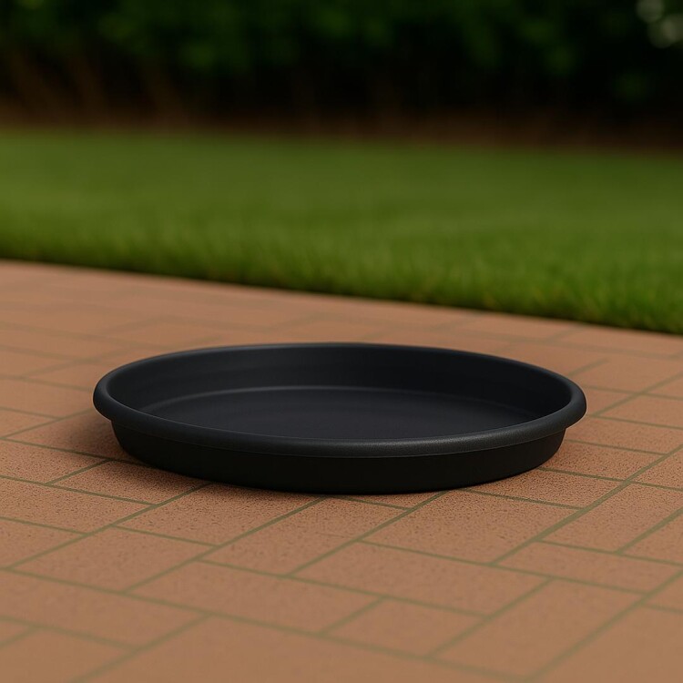 PLATO MACETA REDONDO 40CM NEGRO NEGRO