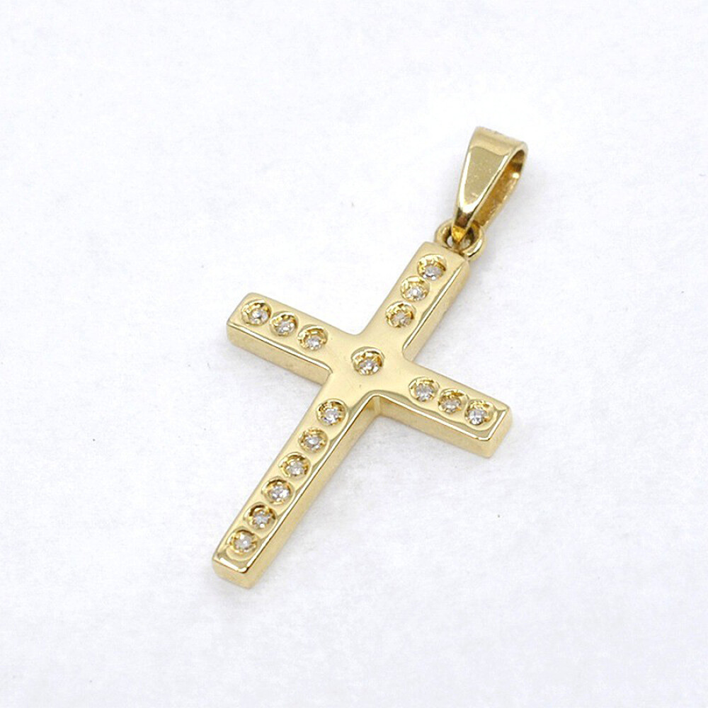 Cruz En Oro 18K Y Brillantes Cruz En Oro 18K Y Brillantes