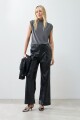 Blusa lurex con tablas en hombro plateado
