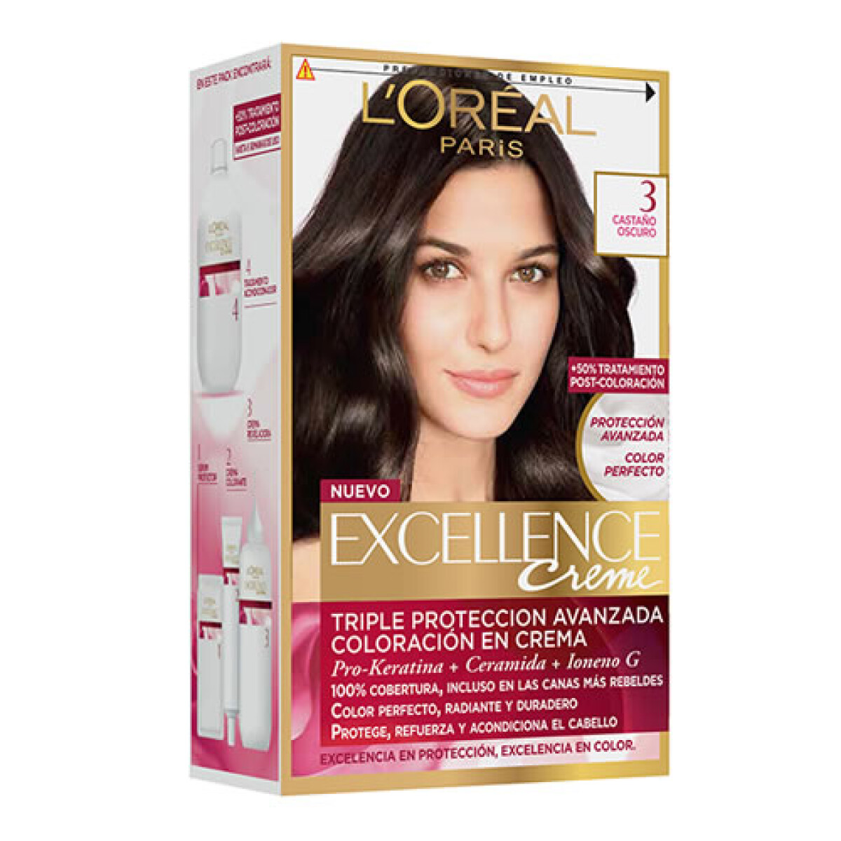 Tinta L’Oréal Excellence N°3 Castaño Oscuro – Color Profesional Duradero