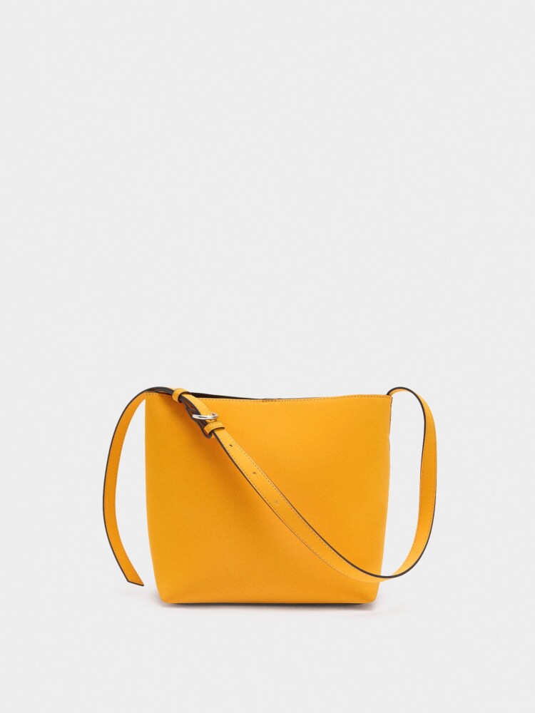 Bolso De Hombro Con Textura Suave naranja