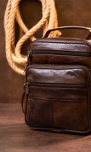 MORRAL CUERO QUERONI CHOCOLATE