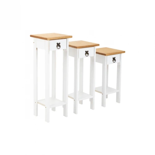 Conjunto Set De Mesas Pedestal Madera Maciza Linea Mexicana Conjunto Set De Mesas Pedestal Madera Maciza Linea Mexicana