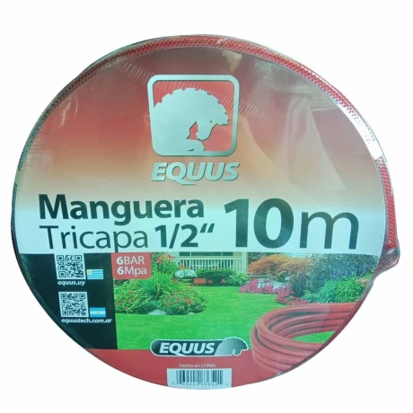 Manguera De Jardín EQUUS Extensión 10M Tricapa 1/2' Manguera De Jardín EQUUS Extensión 10M Tricapa 1/2'