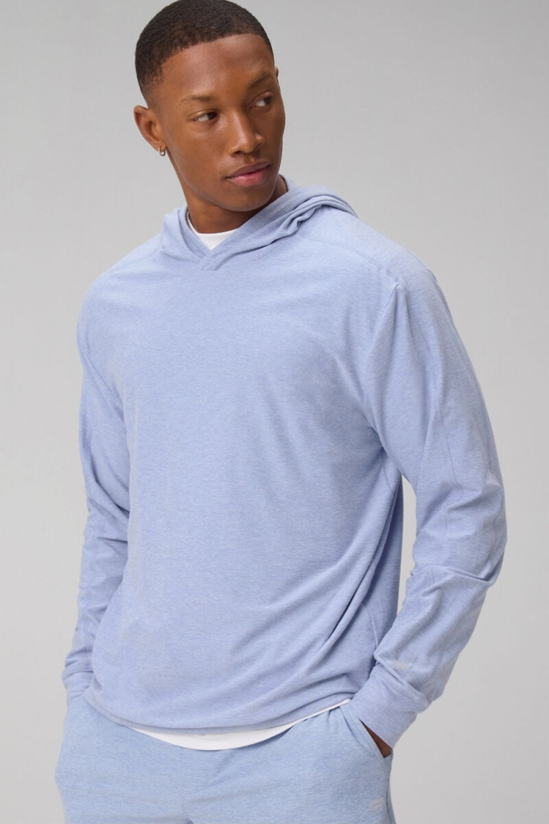 Polera The Cloud Jersey Hoodie Hombre - Blue Oxford Heather 