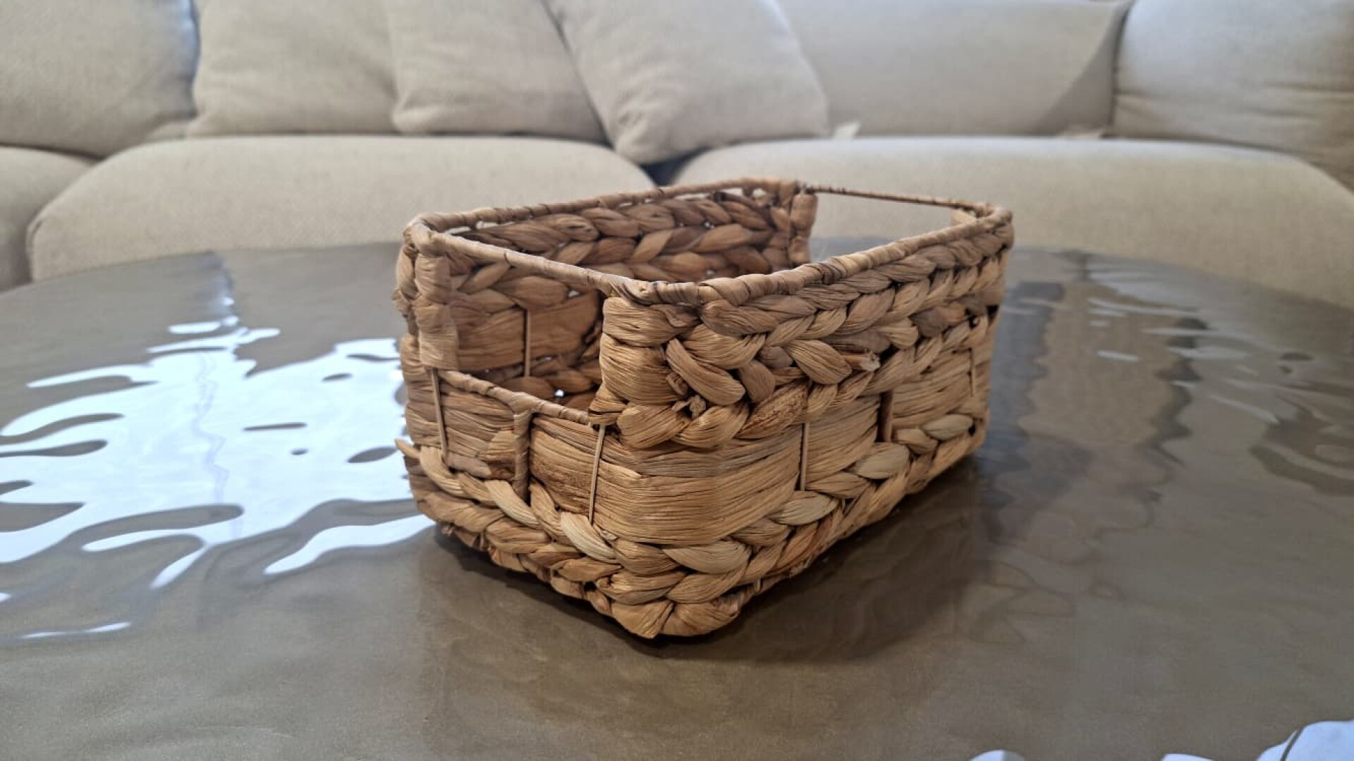 Caja organizadora fibra natural trenzada 24x12x15cm 