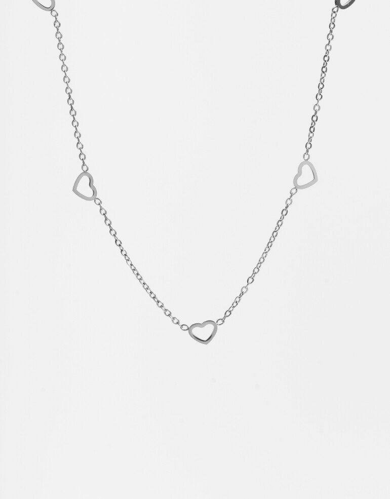 Collares Cortos Metal Collar Corto Acero - Plateado