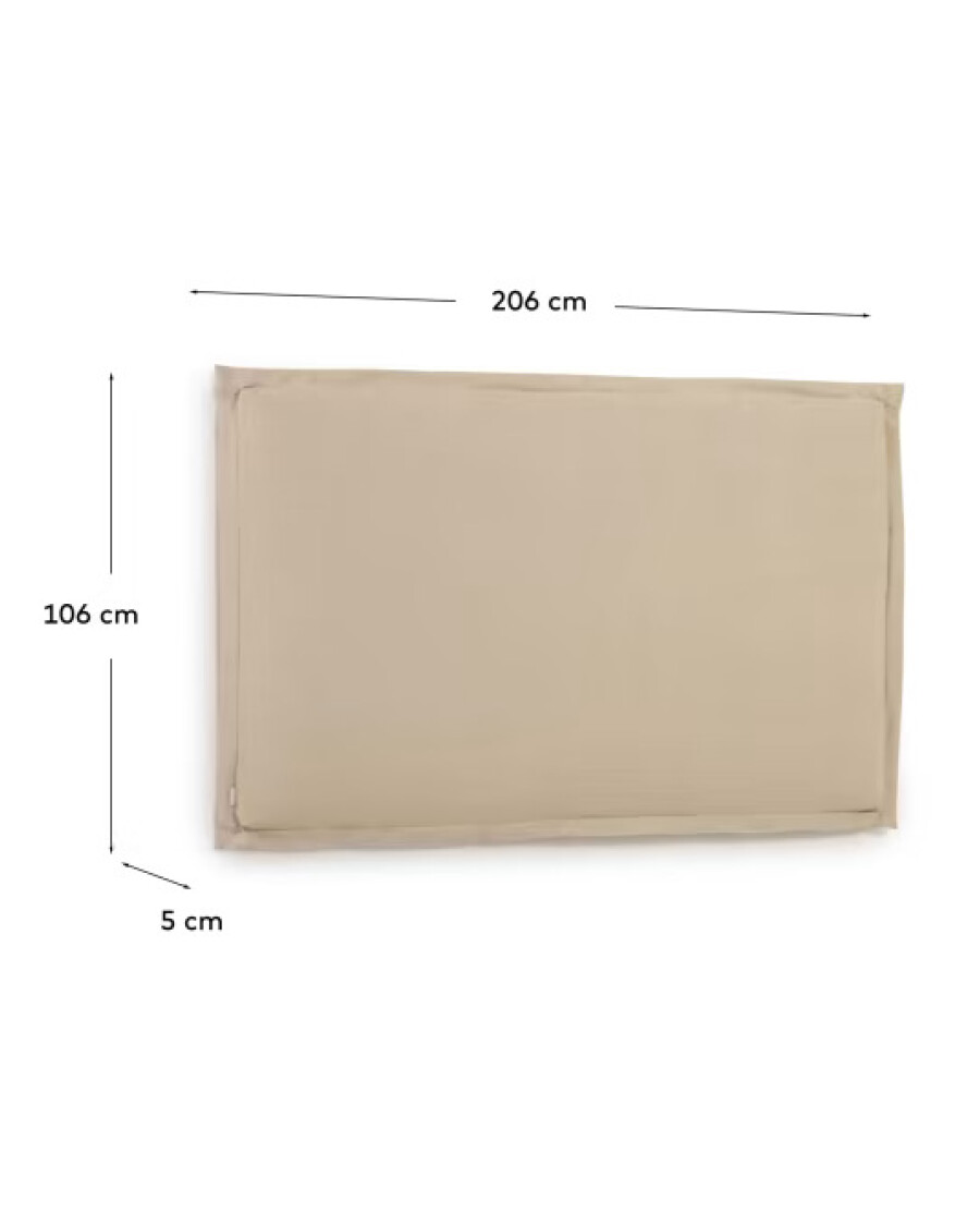 Cabecero desenfundable Tanit de lino beige de 200 cm