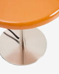 Lámpara de mesa Nuvira de acero cepillado gris claro y pantalla naranja