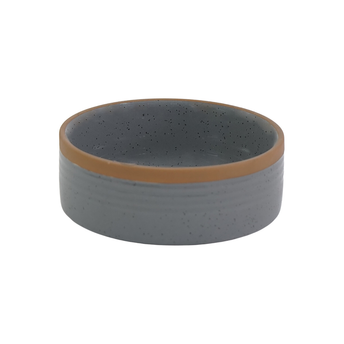 BOWL CERAMICA CHATO COLOR GRIS GUARDA MARRON 