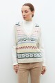 Chaleco con jacquard multicolor beige