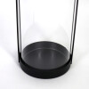 PORTA VELA METAL NEGRO/VIDRIO 12X12X31CM Unica