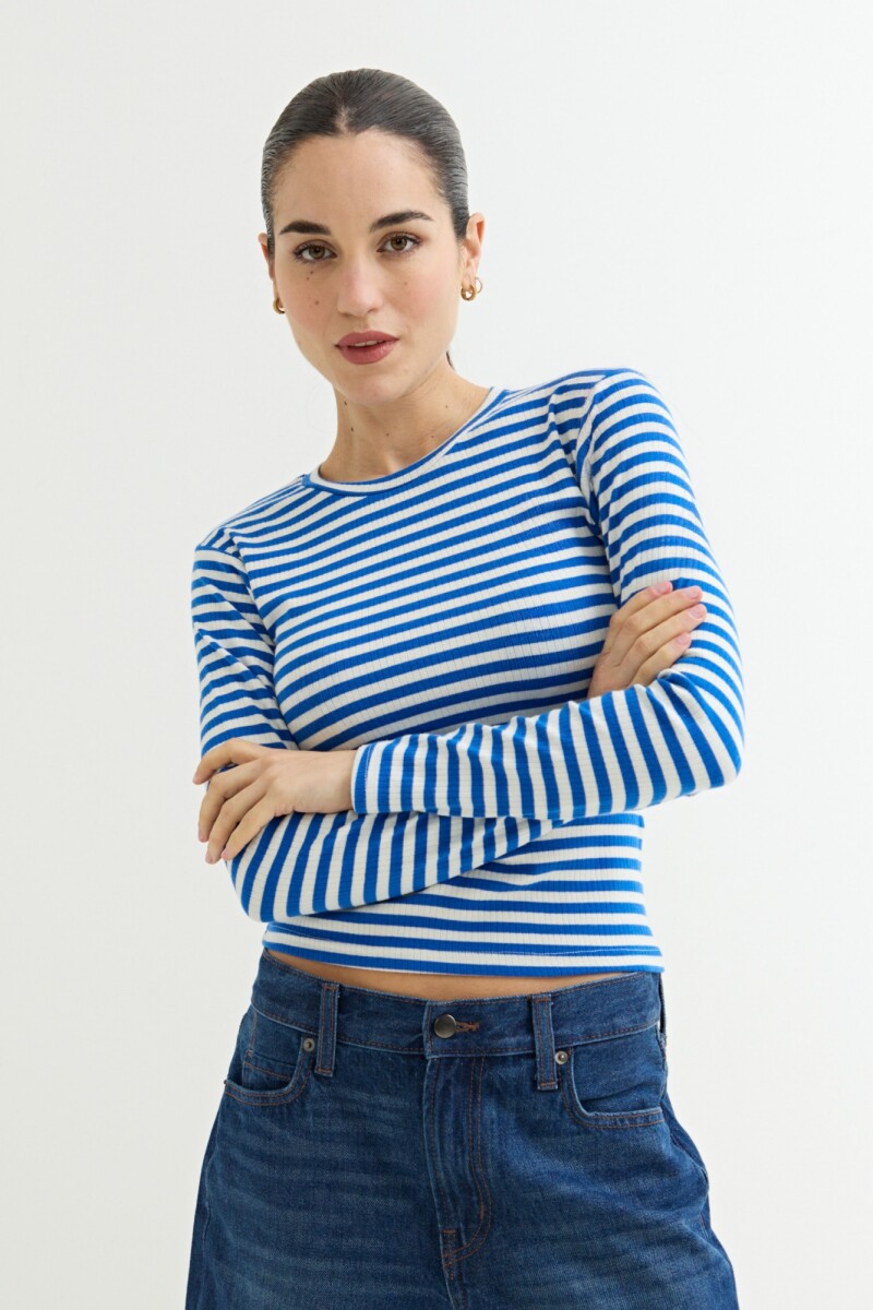 Remera cuello a la base AZUL OSCURO